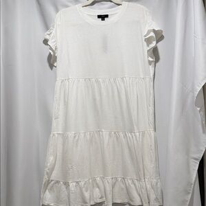 J. Crew Cream Ruffle Sleeve Mini Dress